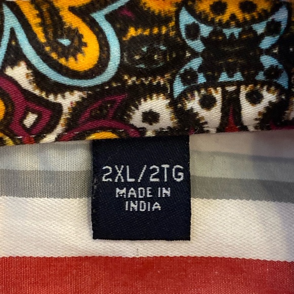 Robert Graham Mens White Shirt w Orange Gray Stripes / Contrasting Print / 2XL - Picture 16 of 16